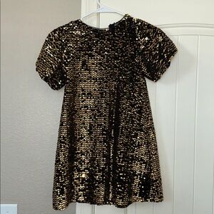 Zara Black and Gold Sequin Girls Dress